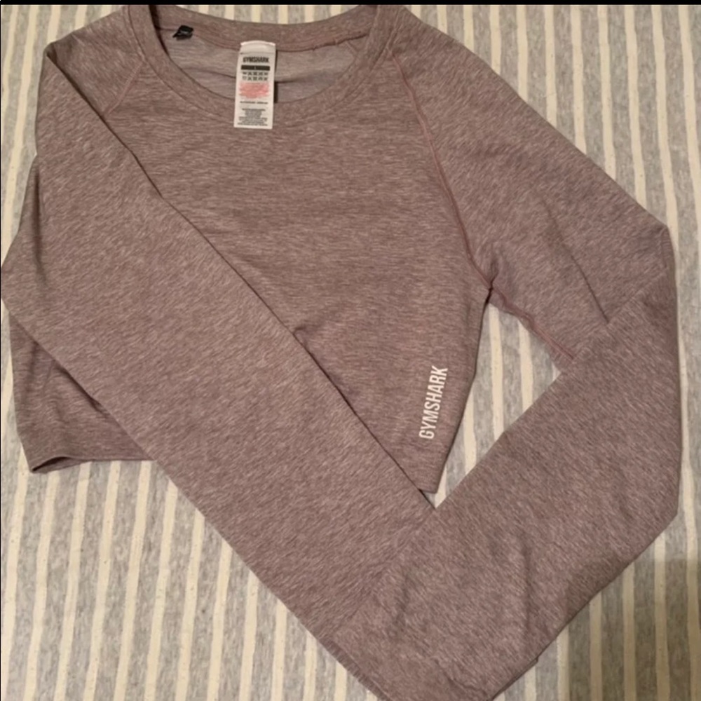 Gymshark Adapt Marl Seamless Long Sleeve Crop Top - Purple 
Size Large